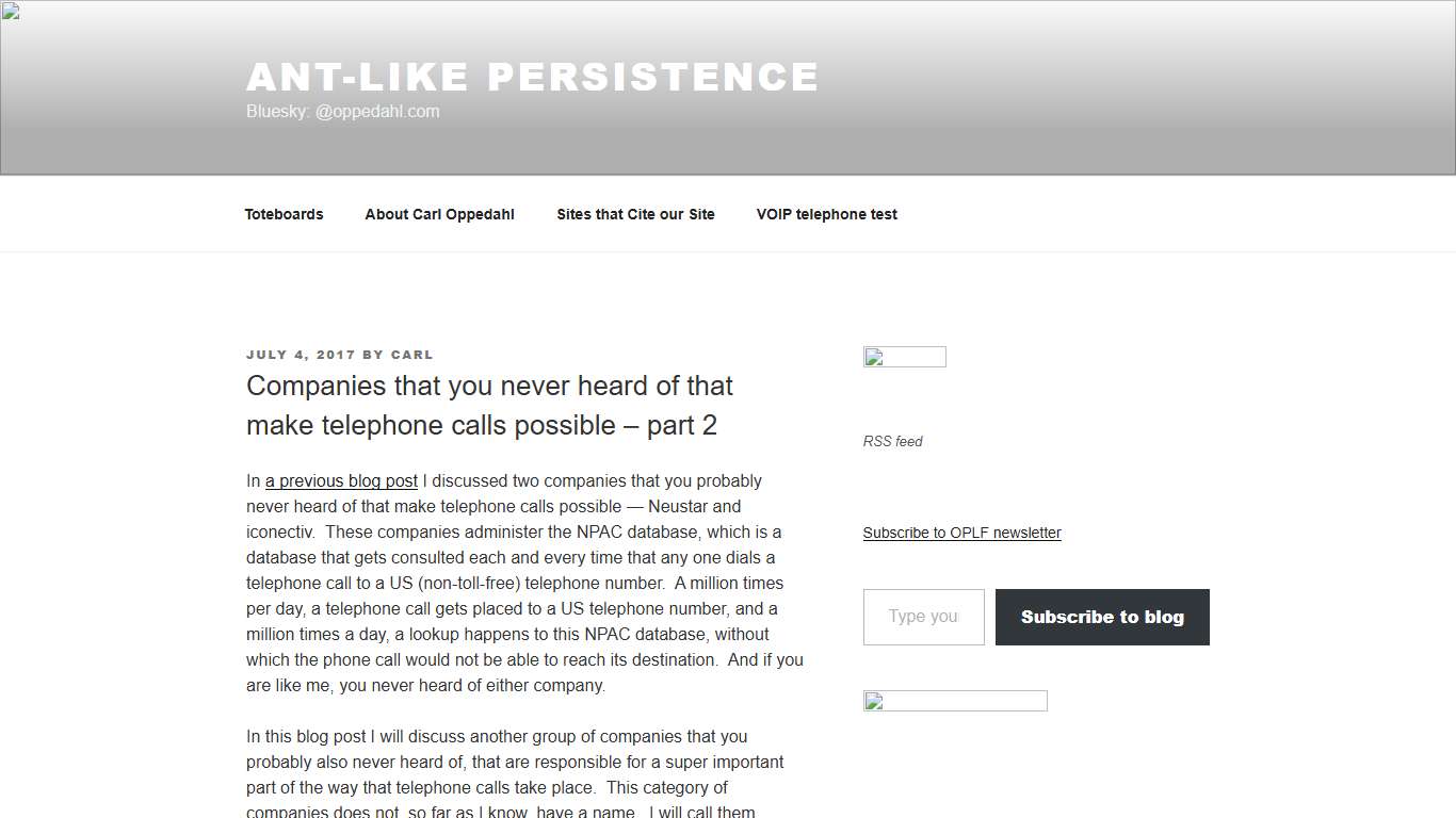 Companies that you never heard of that make telephone calls possible – part 2 – Ant-Like Persistence